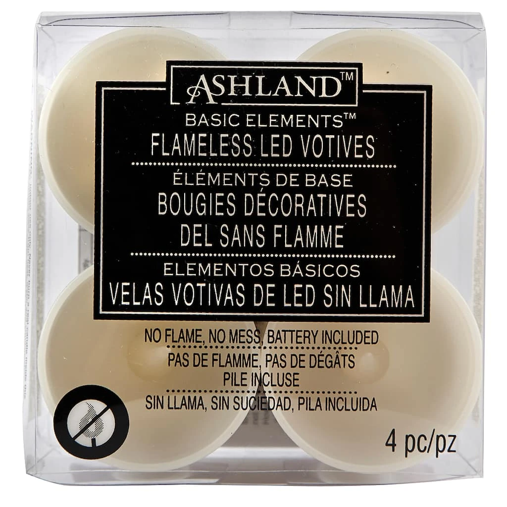 New 🔔 Ashland® Flameless LED Votives, White ❤️ 3 New 🔔 Ashland® Flameless LED Votives, White ❤️