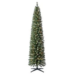 Coupon 👍 7ft. Pre-Lit Artificial Christmas Tree, Clear Lights by Ashland® 😀