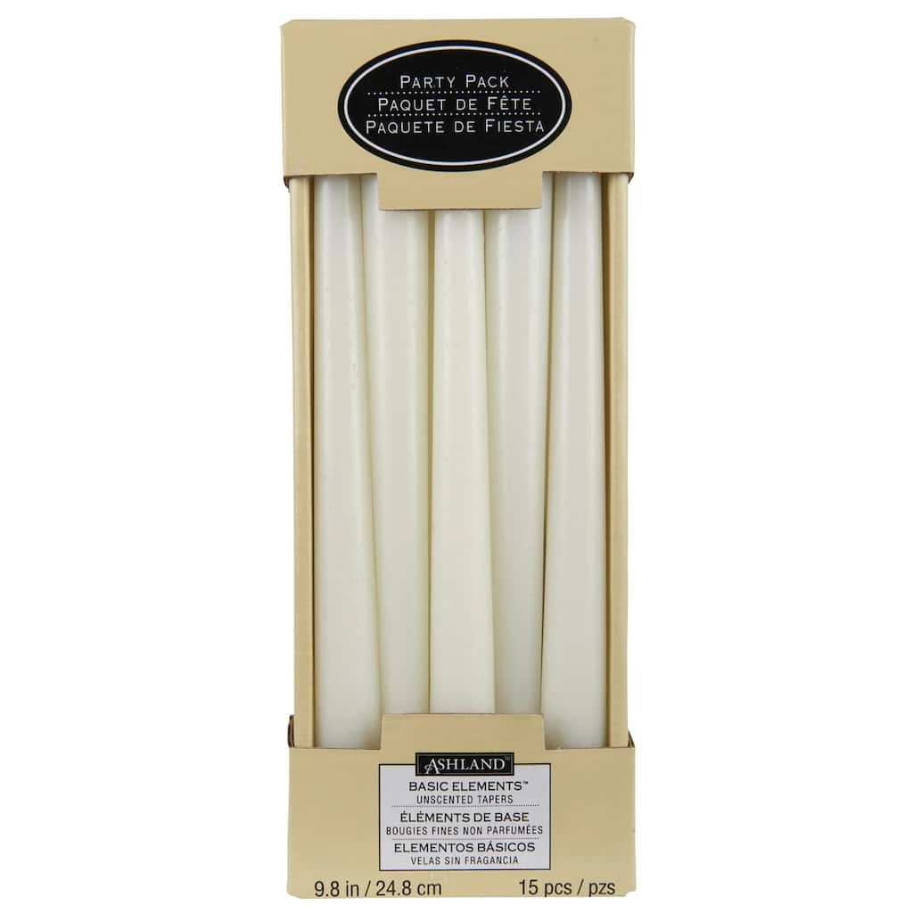 Flash Sale ⭐ 12 Packs: 15 ct. (180 total) 10" White Taper Candles by Ashland® 🔥 3 Flash Sale ⭐ 12 Packs: 15 ct. (180 total) 10" White Taper Candles by Ashland® 🔥