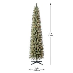 Wholesale ❤️ 7ft. Pre-Lit Artificial Cashmere Pencil ❤️ Christmas Tree, Clear Lights by Ashland® ⭐ -Ashland Shop 10368145 14