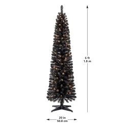 Cheap ✔️ 6ft. Pre-Lit Artificial Black Pencil ✨ Christmas Tree, Clear Lights by Ashland® ❤️ -Ashland Shop 10444272 13