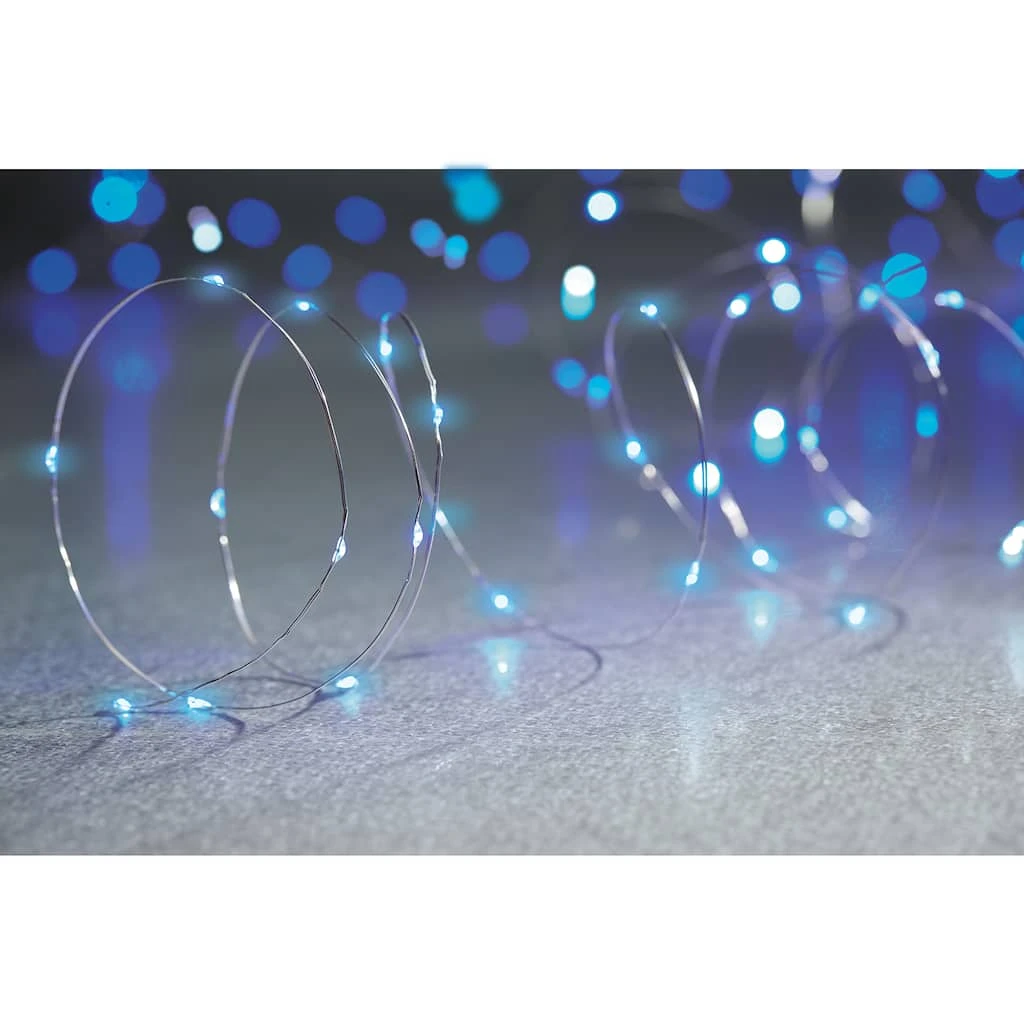 Discount π 40ct. Blue Silver Wire LED String Lights by Ashland® 𧨠4 Discount π 40ct. Blue Silver Wire LED String Lights by Ashland® 𧨠- Image 2