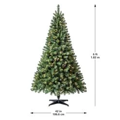 Best Pirce 🛒 6ft. Pre-Lit Windham Spruce Artificial ❤️ Christmas Tree, Clear Lights by Ashland® ⌛ -Ashland Shop 10487970 13