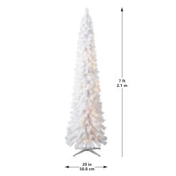 Outlet ❤️ 7ft. Pre-Lit White Norway Artificial Pencil Christmas Tree, Clear Lights by Ashland® 😀 -Ashland Shop 10487971 13
