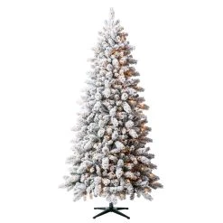 Best Pirce 🧨 7.5ft. Pre-Lit Vermont Pine Flocked Artificial Christmas Tree, Clear Lights by Ashland® 😉