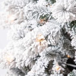 Best Pirce 🧨 7.5ft. Pre-Lit Vermont Pine Flocked Artificial Christmas Tree, Clear Lights by Ashland® 😉 -Ashland Shop 10489203 12