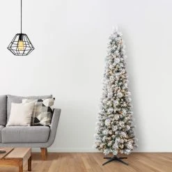 Promo 🧨 7ft. Pre-Lit Artificial Slim Christmas Tree, Clear Lights by Ashland® 🔥 -Ashland Shop 10521247 16
