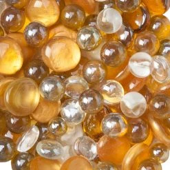 Wholesale 🌟 12 Pack: Golden Glass Gems & Marbles By Ashland™ ⌛ -Ashland Shop 10556560 2 1