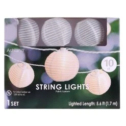 Buy ❤️ 10ct. White Fabric Lantern String Lights By Ashland™ ✨