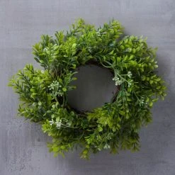 Outlet 🛒 9" Green Mini Boxwood Wreath with Flowers by Ashland® 🔔 -Ashland Shop 10628624 22