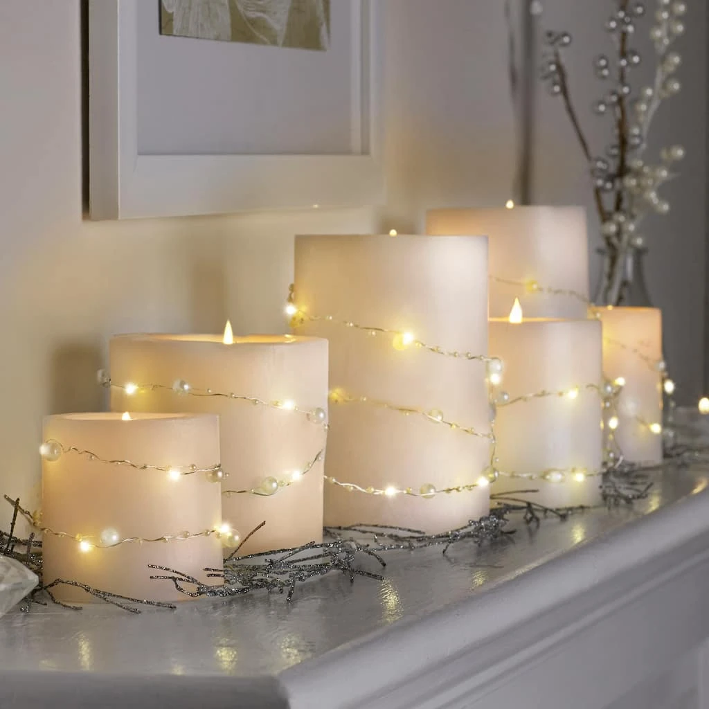 Budget 🔥 40ct. Warm White Gold Pearl LED String Lights by Ashland® 🌟 6 Budget 🔥 40ct. Warm White Gold Pearl LED String Lights by Ashland® 🌟 - Image 4