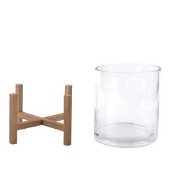 Discount ⌛ Glass Candle Holder with Wood Base by Ashland® 💯 -Ashland Shop 10633855 2