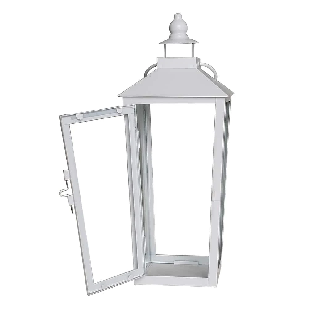 Wholesale 🔥 15.7" White Metal Lantern by Ashland® ⭐ 5 Wholesale 🔥 15.7" White Metal Lantern by Ashland® ⭐ - Image 3