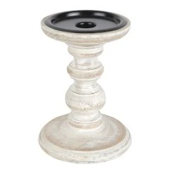 Cheap ✔️ Whitewashed Wood Carved Pillar Candle Holder by Ashland® 🔔 -Ashland Shop 10639294 2