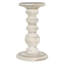 Deals 🌟 Whitewashed Wood Carved Pillar Candle Holder by Ashland® 👍