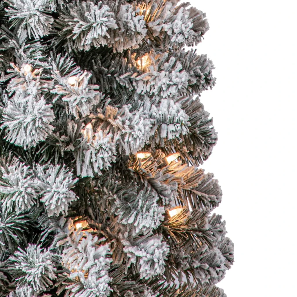 Cheapest ⭐ 7ft. Pre-Lit Flocked Artificial Pencil 🥰 Christmas Tree, Clear Lights by Ashland® 🤩 5 Cheapest ⭐ 7ft. Pre-Lit Flocked Artificial Pencil 🥰 Christmas Tree, Clear Lights by Ashland® 🤩 - Image 3