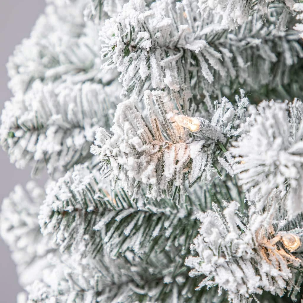 Cheapest ⭐ 7ft. Pre-Lit Flocked Artificial Pencil 🥰 Christmas Tree, Clear Lights by Ashland® 🤩 6 Cheapest ⭐ 7ft. Pre-Lit Flocked Artificial Pencil 🥰 Christmas Tree, Clear Lights by Ashland® 🤩 - Image 4