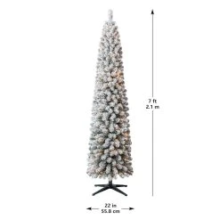 Cheapest ⭐ 7ft. Pre-Lit Flocked Artificial Pencil 🥰 Christmas Tree, Clear Lights by Ashland® 🤩 15 Cheapest ⭐ 7ft. Pre-Lit Flocked Artificial Pencil 🥰 Christmas Tree, Clear Lights by Ashland® 🤩 -Ashland Shop 10643349 13
