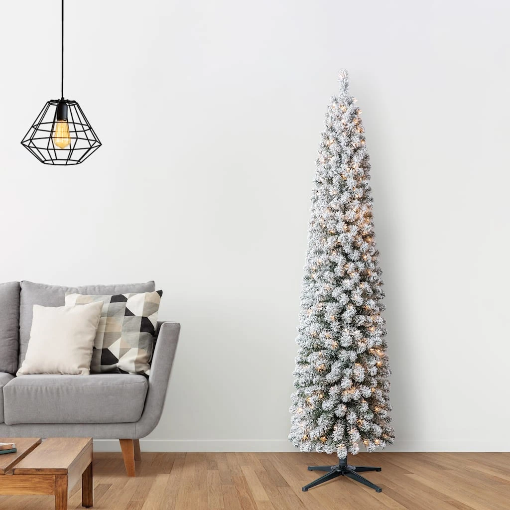 Cheapest ⭐ 7ft. Pre-Lit Flocked Artificial Pencil 🥰 Christmas Tree, Clear Lights by Ashland® 🤩 10 Cheapest ⭐ 7ft. Pre-Lit Flocked Artificial Pencil 🥰 Christmas Tree, Clear Lights by Ashland® 🤩 - Image 8