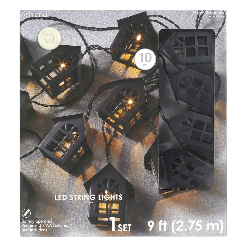 Discount ๐ 8 Pack: 10ct. Warm White LED Black House String Lights by Ashland® โจ 5 Discount ๐ 8 Pack: 10ct. Warm White LED Black House String Lights by Ashland® โจ - Image 3