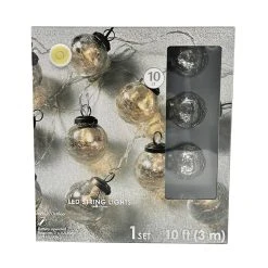 Hot Sale 🔥 10ct. Warm White LED Silver Globe String Lights by Ashland® 🔔