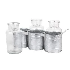 Best Pirce ✨ 8 Pack: Glass Jar Set with Metal Holder by Ashland® ✨ -Ashland Shop 10671573 2 1