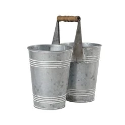 Budget 🛒 8 Pack: 9.6" Mini Galvanized Double Bucket by Ashland® 🎁 -Ashland Shop 10671576 2 1