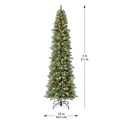 New ✨ 7ft. Pre-Lit Avalian Pencil Pine Artificial Christmas Tree, Warm White Fairy LED Lights by Ashland® ⭐ -Ashland Shop 10671964 13