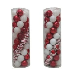 Outlet ⌛ Assorted 50ct. Red & White Ball Ornaments by Ashland® 🎉