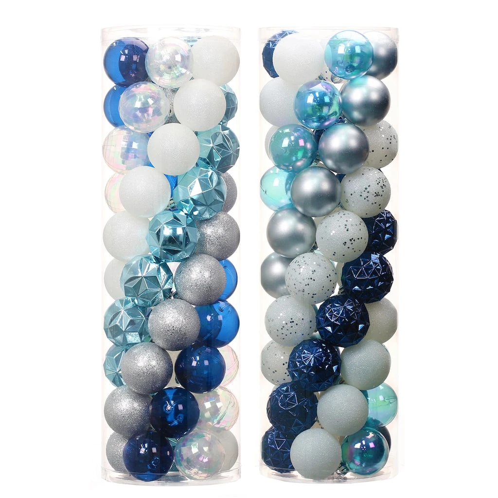 Wholesale 🎉 Assorted 50ct. 2" Silver, Blue & White Ball Ornament Set by Ashland® 🥰 3 Wholesale 🎉 Assorted 50ct. 2" Silver, Blue & White Ball Ornament Set by Ashland® 🥰