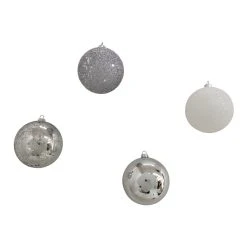 Hot Sale ✔️ Assorted 32ct. 3" Silver & White Shatterproof Ball Ornaments by Ashland® ⭐ -Ashland Shop 10672849 2