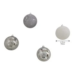 Hot Sale ✔️ Assorted 32ct. 3" Silver & White Shatterproof Ball Ornaments by Ashland® ⭐ -Ashland Shop 10672849 4