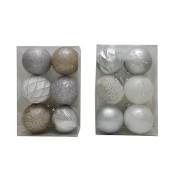 Deals ⌛ Assorted 6ct. 4.5" Silver & White Shatterproof Ball Ornaments by Ashland® 🥰