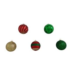 Hot Sale ✔️ Assorted Red, Green & Gold Plastic Round Ornaments by Ashland® ⌛ -Ashland Shop 10672881 2