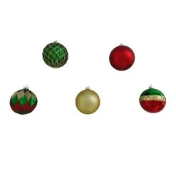 Hot Sale ✔️ Assorted Red, Green & Gold Plastic Round Ornaments by Ashland® ⌛ -Ashland Shop 10672881 3