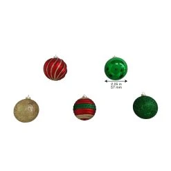 Hot Sale ✔️ Assorted Red, Green & Gold Plastic Round Ornaments by Ashland® ⌛ -Ashland Shop 10672881 8