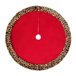 Promo ❤️ 48" Red Tree 👏 Skirt with Leopard Trim by Ashland® ✨
