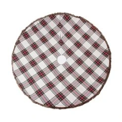 Cheap โค๏ธ 48" White & Red Plaid Tree ๐ Skirt with Fur by Ashland® โ๏ธ