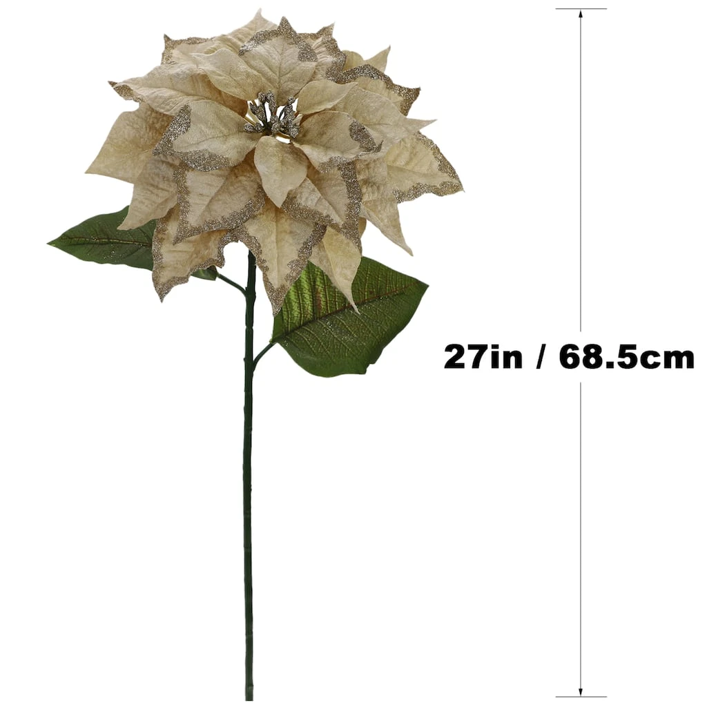 Promo 🎉 Light Gold Glitter Poinsettia Stem by Ashland® 😍 6 Promo 🎉 Light Gold Glitter Poinsettia Stem by Ashland® 😍 - Image 4
