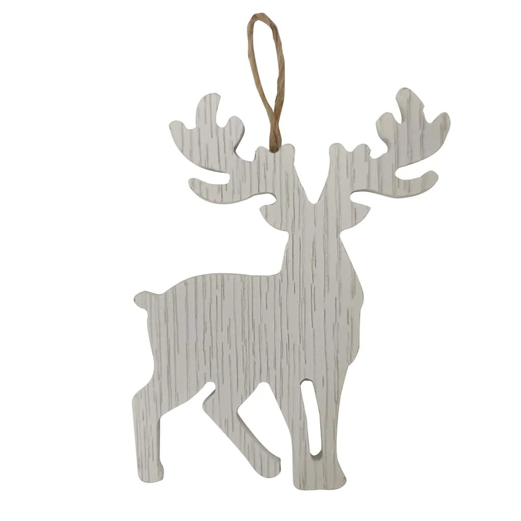 Promo ⭐ 5" White Deer Ornament by Michaels ✔️ 3 Promo ⭐ 5" White Deer Ornament by Michaels ✔️