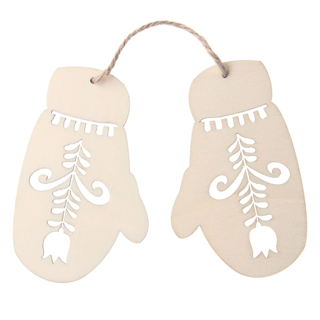 Brand new 🥰 4" DIY Unfinished Wood Mittens Ornament by Michaels 🧨 3 Brand new 🥰 4" DIY Unfinished Wood Mittens Ornament by Michaels 🧨
