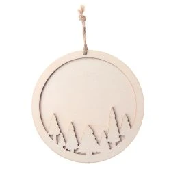 Budget 🎉 4" DIY Unfinished Wood Tree Scene Round Ornament by Michaels 😍