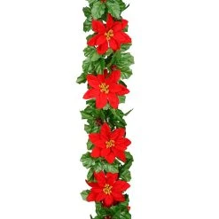Brand new 👍 6ft. Red Velvet Poinsettia & Berry Chain Garland by Ashland® ⌛