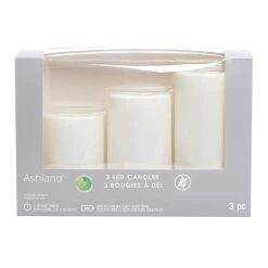 Brand new 😍 6 Packs: 3 ct. (18 total) White LED Pillar Candles by Ashland® 😀 -Ashland Shop 10674909 6 1