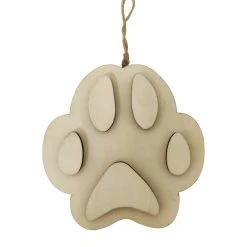 Budget 🤩 4" Unfinished Wood Layered Paw Print Ornament by Michaels ✨