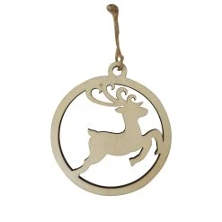 Coupon 🔔 4.5" Unfinished Wood Round Deer Ornament by Michaels ✨