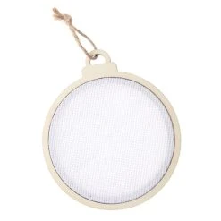 Cheapest ⌛ 5" Unfinished DIY Aida Stitch Wood Round Ornament by Michaels 🤩