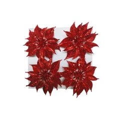 Best deal ❤️ Red Glitter Poinsettia Flowers, 4ct. by Ashland® ⭐