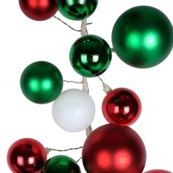 Promo 👍 6ft. Red, Green & White Ball Ornament Garland by Ashland® 🥰