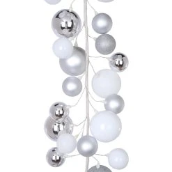 Budget 😉 6ft. Silver & White Ball Ornament Garland by Ashland® 👍